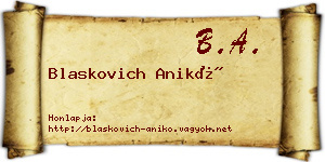 Blaskovich Anikó névjegykártya