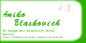 aniko blaskovich business card