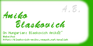 aniko blaskovich business card